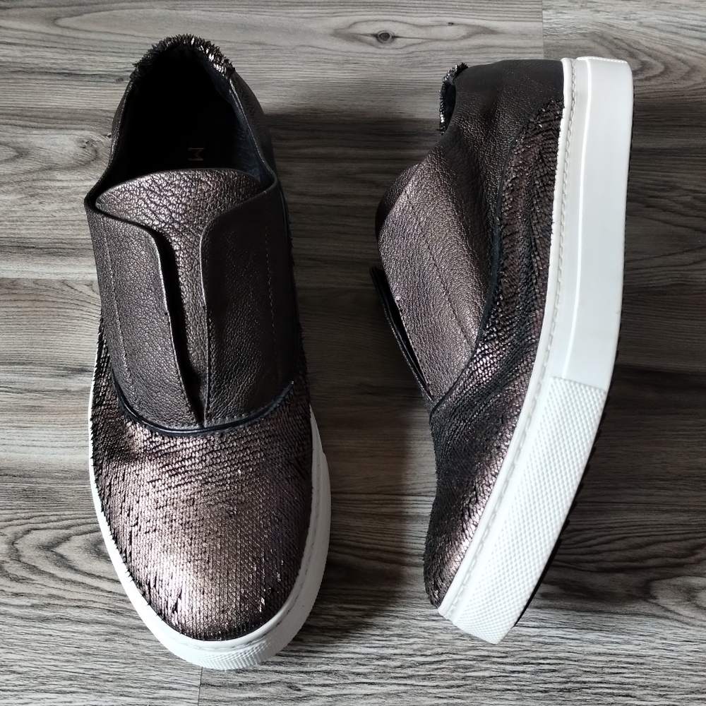 M. GEMI Bronze Metallic Slip On Sneaker Size 37